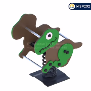 Nhún lò xo cao cấp Khủng Long Xanh - Đồ chơi ngoài trời mầm non Merryland
