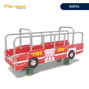 Nhún lò xo cao cấp Xe Cứu Hỏa - Đồ chơi ngoài trời mầm non Merryland
