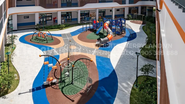 merryland thiết kế sản xuất thi công sân chơi cao cấp trường Quốc tế Him Lam Bắc Ninh
