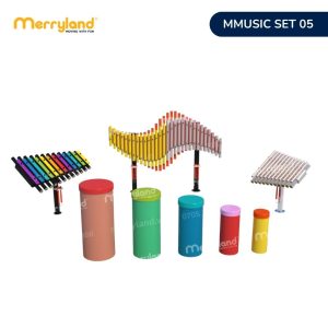 Bộ âm nhạc trống và đàn xylophone ngoài trời - MMUSIC SET 05 - Đồ chơi ngoài trời mầm non Merryland