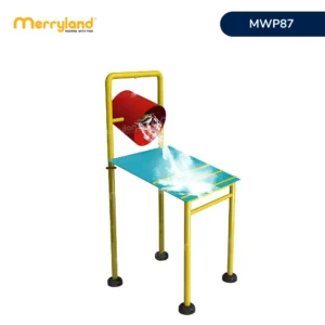 Thiết bị vui chơi nước MWP87 gồm xô lật màu đỏ và máng dẫn nước nghiêng màu xanh.
